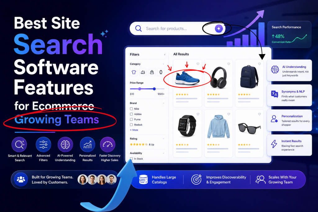 Best Site Search Software Features for Ecommerce Growing Teams