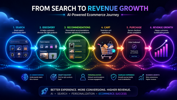 Ecommerce search funnel showing how better product discovery increases revenue