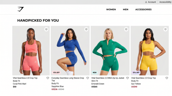 ecommerce search bar design example by bCloud AI
