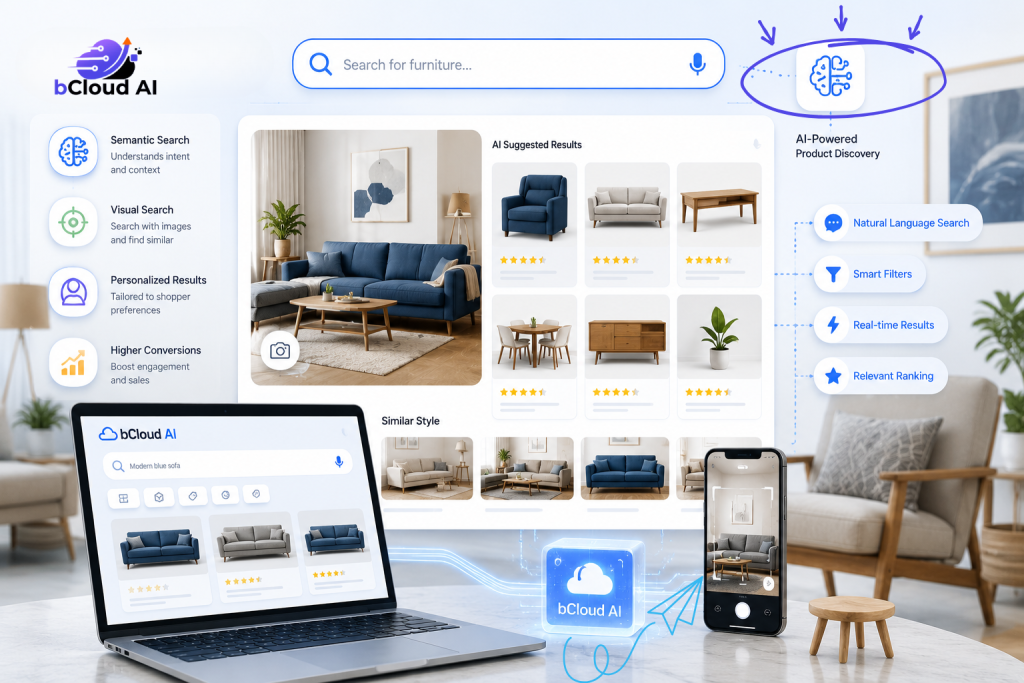 furniture search engine AI product discovery by bCloud AI