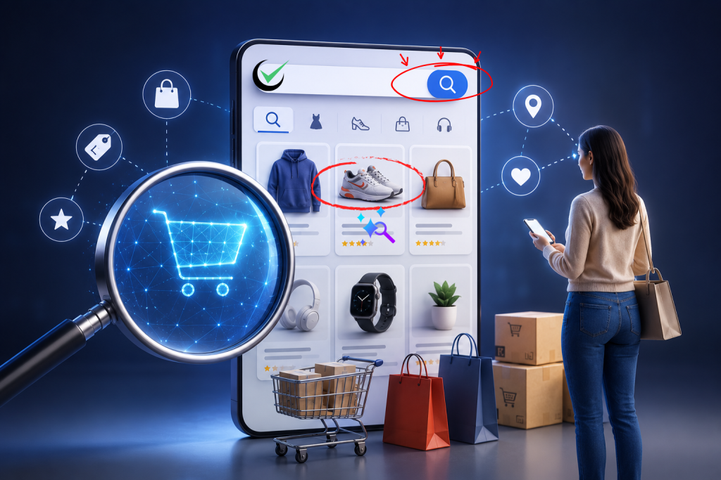Shopping search engine types and optimization by bCloud AI