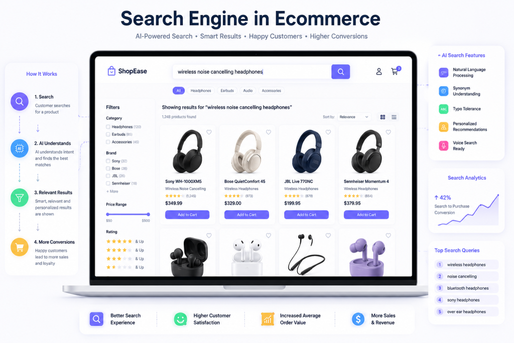 search engine in ecommerce explained by bCloud AI