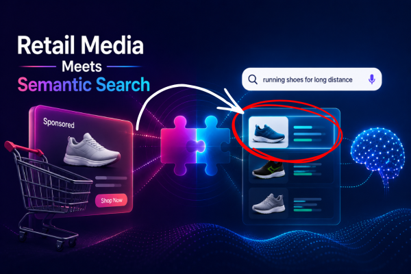 Semantic search retail media: sponsored products matched to shopper intent inside search results