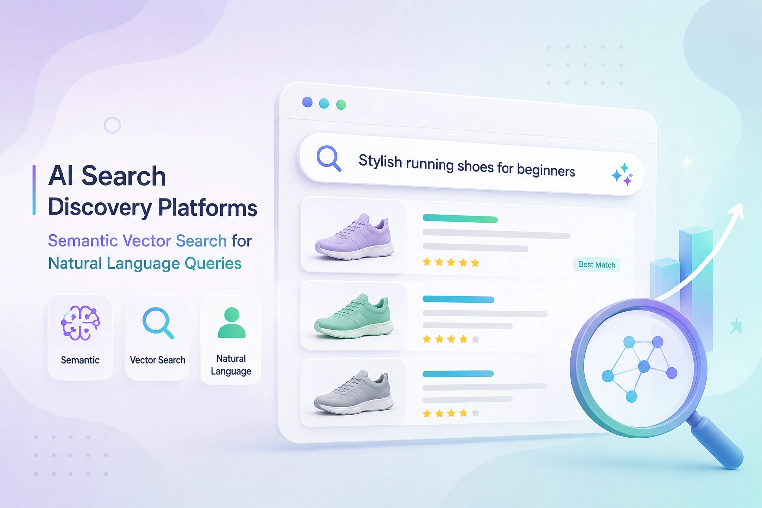 AI search discovery platforms using semantic vector search to answer natural language queries