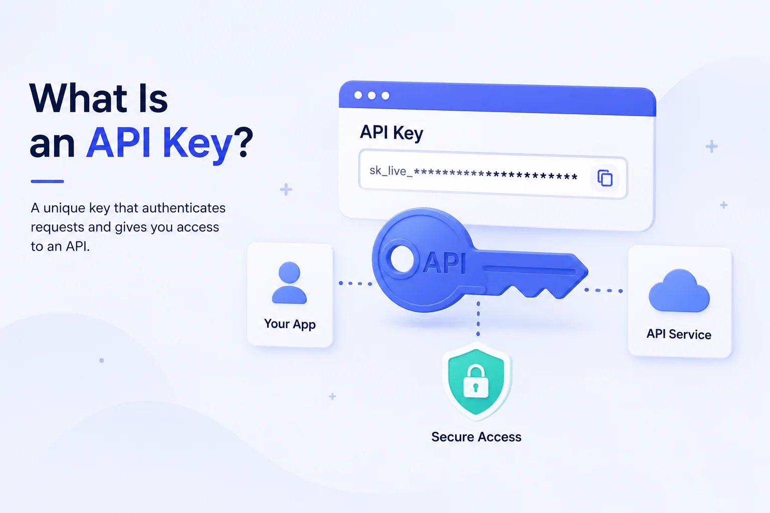 What is an API key: a client sending a key with a request to authenticate against an API