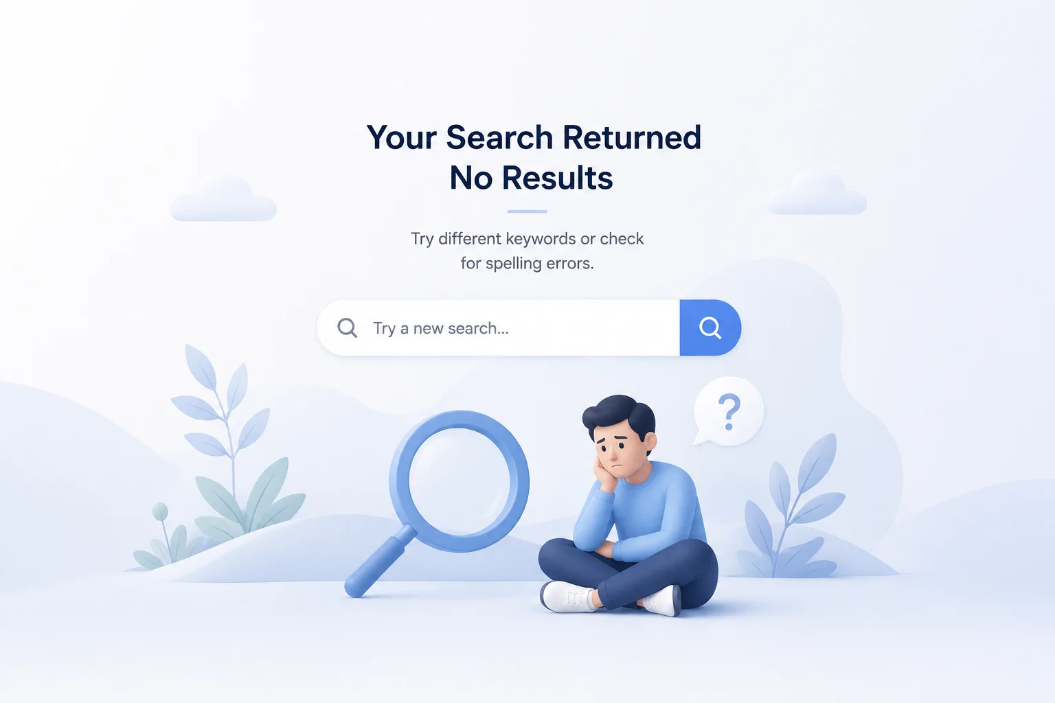 Your search returned no results page turning a dead end into product recommendations