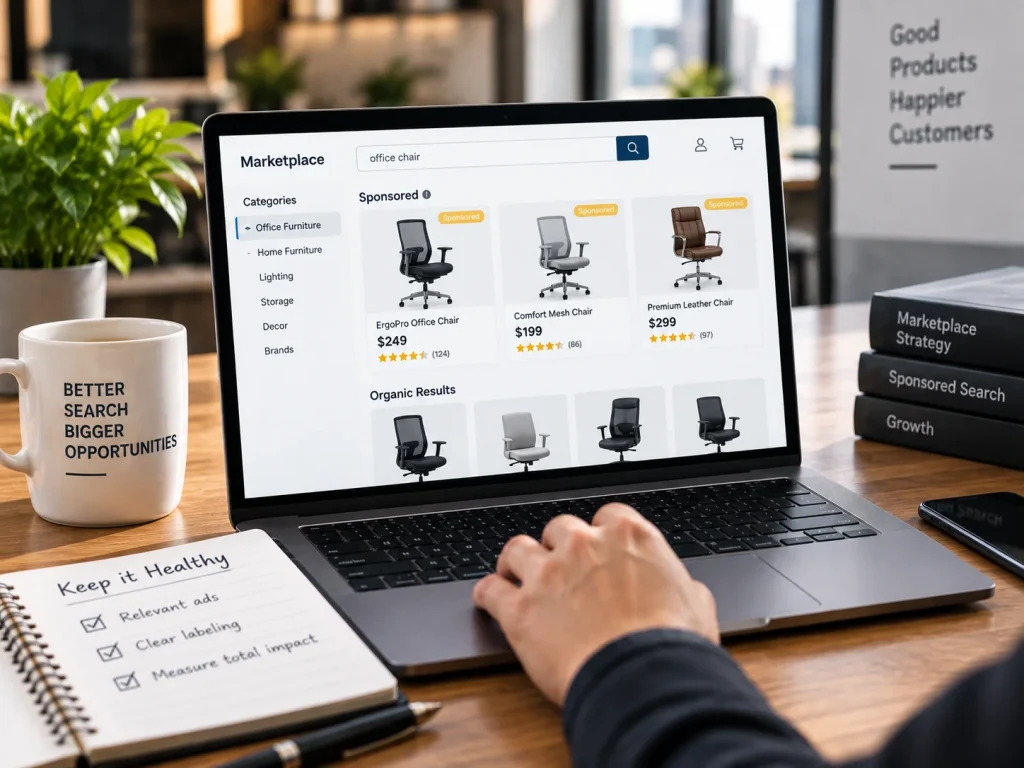 Sponsored listings versus organic relevanc