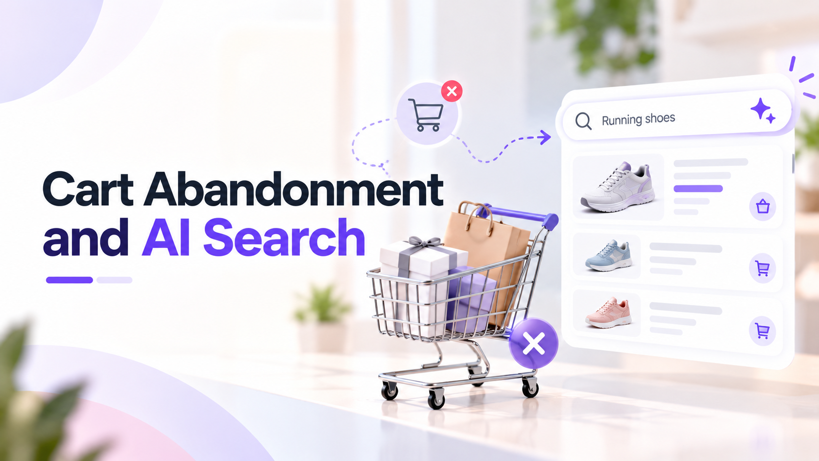 Cart abandonment funnel chart showing search abandonment occurring before the cart stage
