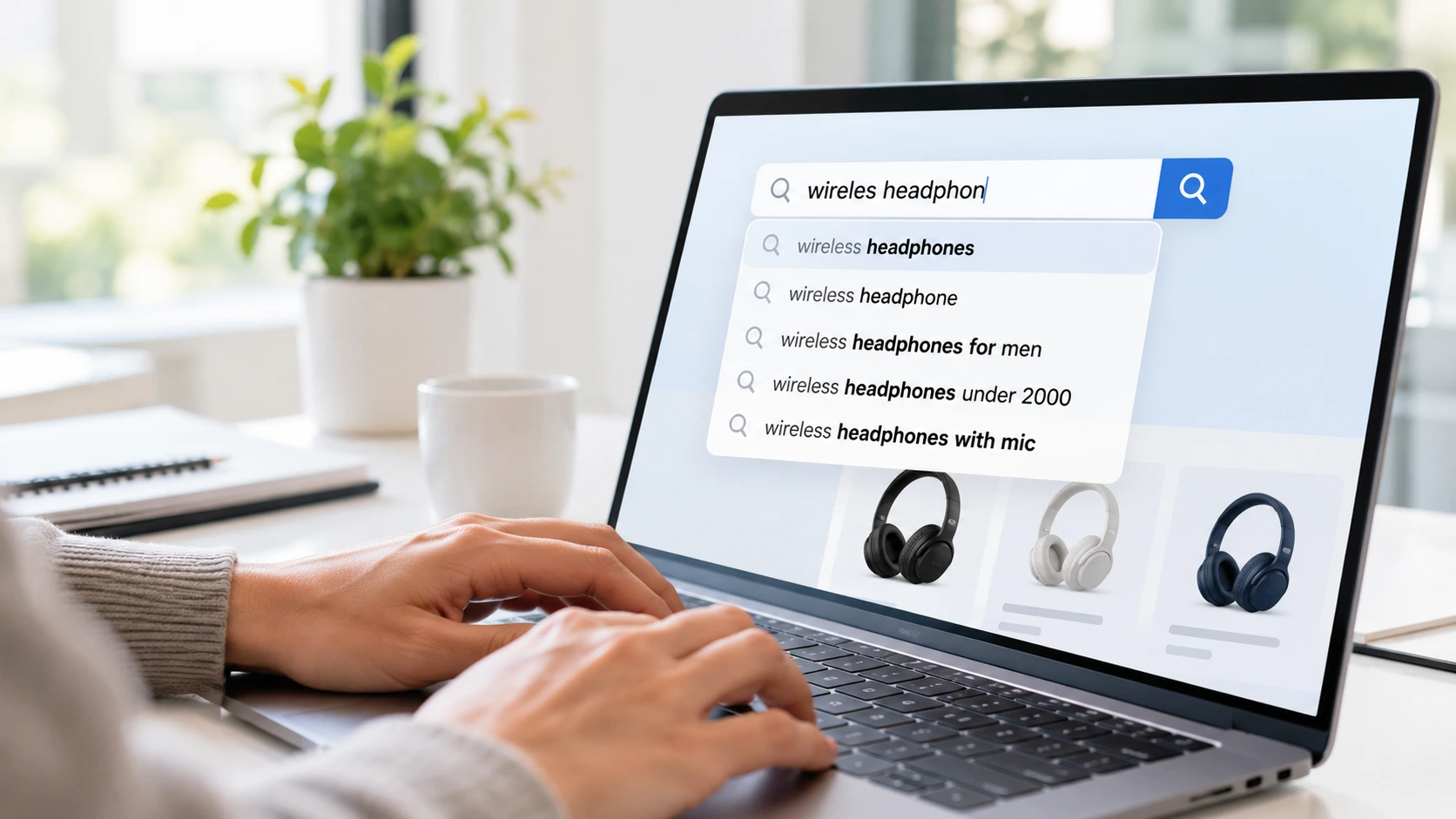 Typo tolerance in ecommerce search correcting a misspelled query to the right products