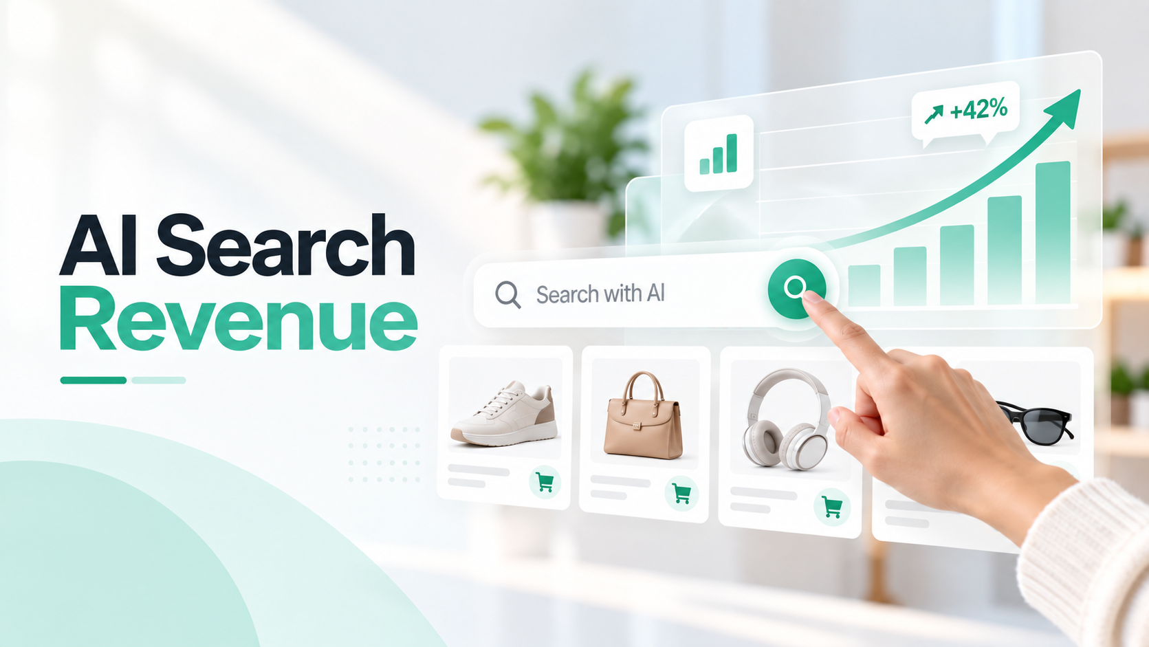 AI search revenue model showing search sessions converting at a higher rate than non-search sessions